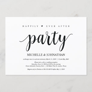 Fête pour toujours heureux, invitation d'élopement