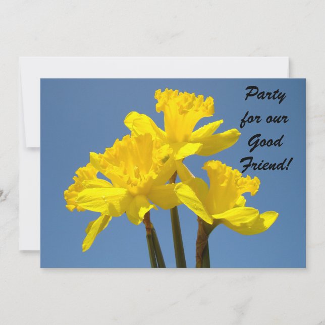 Fête pour un bon ami ! Invitations Jonquille Fleur (Devant)