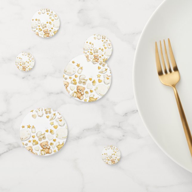 Fête Prénatale Bébé Confettis sur Table | Ours en  (Groupe)