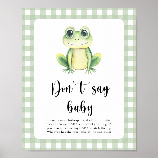 Fête Prénatale de Grenouille Affiche "Ne dites pas (Devant)
