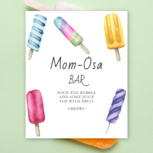 Fête prénatale Popsicle - Affiche bar Mom-osa
