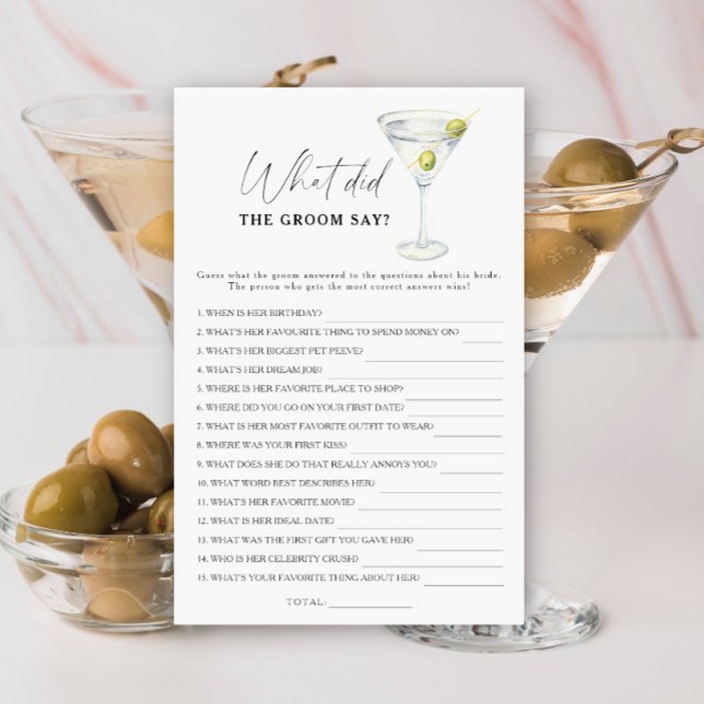 Fête prénuptiale Martini Que dit le marié (Créateur téléchargé)