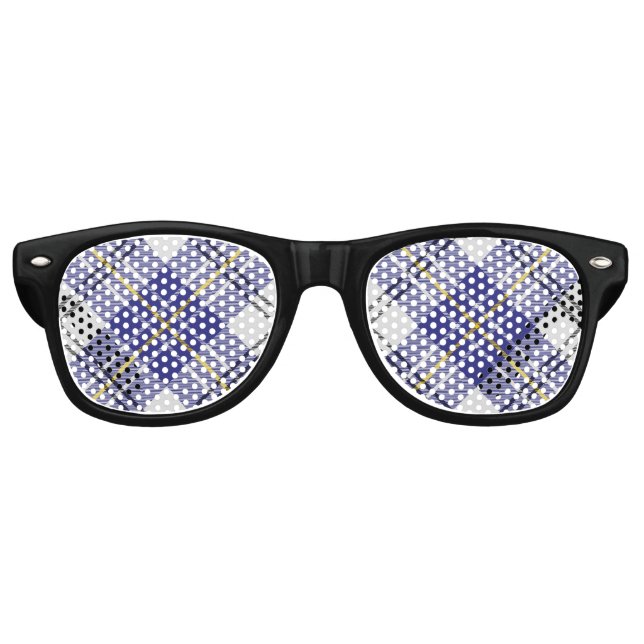 Fête Retro Clan MacPherson Robe Bleue Tartan Lunettes de sole (Devant)