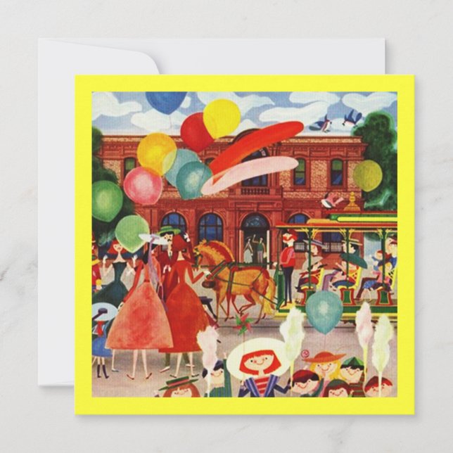 Fête Rétro En Plein Air Invitations De Pique-Nique (Devant)