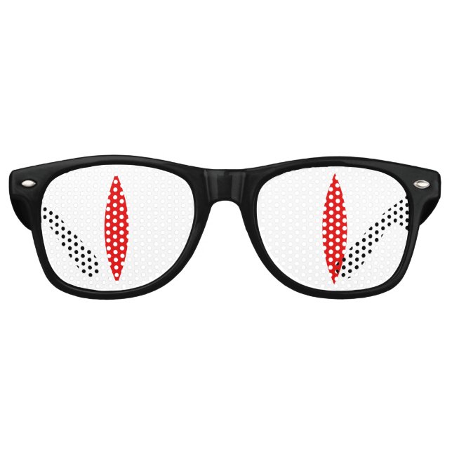 Fête Retro Lunettes amusantes pour yeux de chat (yeux rouges) (Devant)