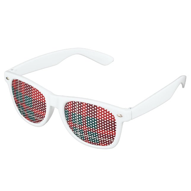 Fête Retro Lunettes de plaisir MacGregor Tartan blanc (Angulaire)
