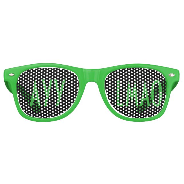 Fête Retro Lunettes de texte Ayy Lmao Alien (Devant)