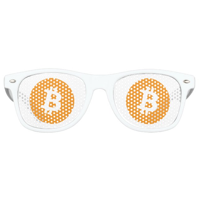 Fête Retro Symbole de logo Bitcoin original Lunettes de solei (Devant)