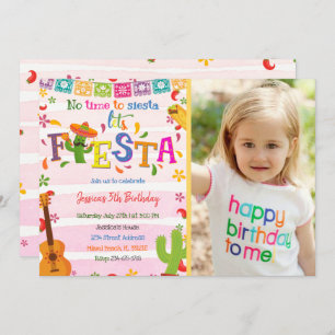 Fête Rose Mexicaine Invitation Avec Photo
