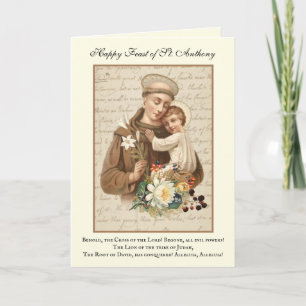 Fête Saint Antoine de Padoue Carte Enfant Jésus