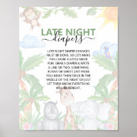Fête Sauvage Baby Shower Poster pour Couches de Nu