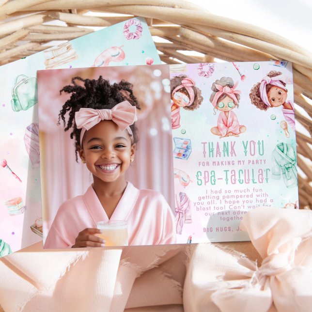 Fête spa Glam Anniversaire Photo Carte de remercie (Créateur téléchargé)