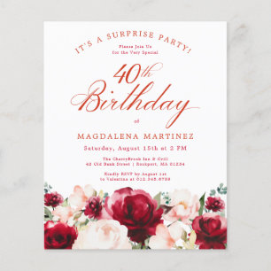 FÊTE SURPRISE BUDGETAIRE 40e Anniversaire Rose Rou