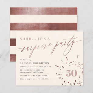 Fête Surprise de Budget Crème & Rose Gold Script