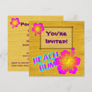Fête Tropicale Hibiscus Fleur Invitations Personna