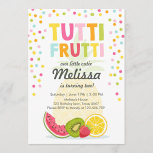 Fête Tutti Frutti invitation Tutti frutti annivers
