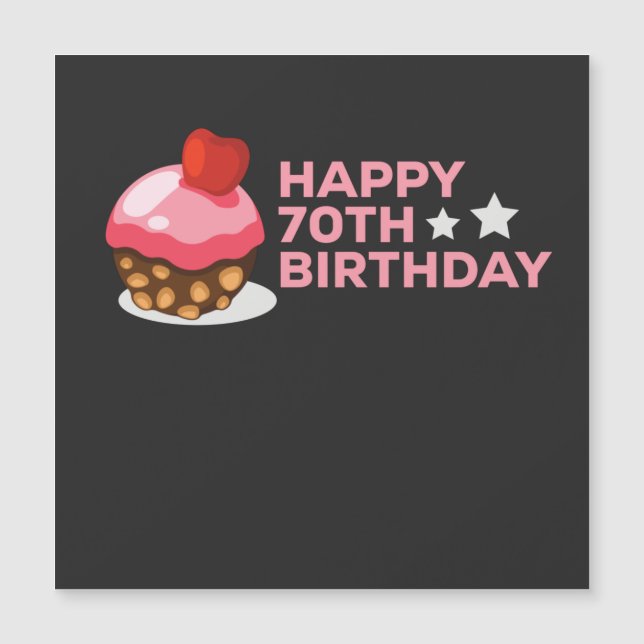 fêter le 70e anniversaire design avec gâteau (Devant)