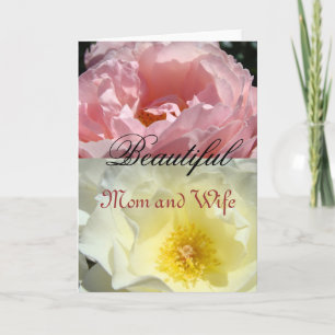 Fêtes Annuelles Belles cartes cadeaux pour maman et femme Rose ros
