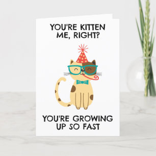 Fêtes Annuelles cartes d'anniversaire drôles pour fils avec chat