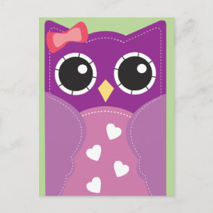 Fêtes Annuelles Cartes de classe pourpre Valentine Owl pour enfant