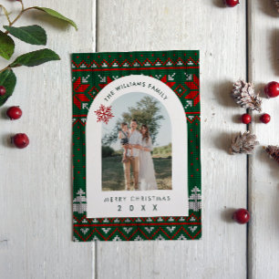 Fêtes Annuelles Cartes de Noël à motif tricot festif pour photo de