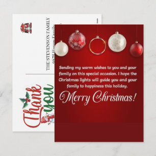 Fêtes Annuelles Cartes de Noël de remerciement pour votre entrepri