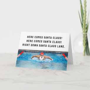 Fêtes Annuelles Cartes de Noël drôles de vacances pour nageurs