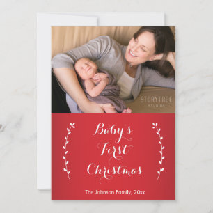 Fêtes Annuelles Cartes de Noël pour bébé rouge pour son premier No