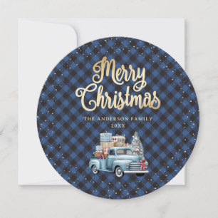 Fêtes Annuelles Cartes de Noël pour Camion à neige Plaid Buffalo