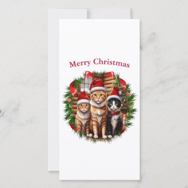Fêtes Annuelles Cartes de Noël pour chats (Devant)