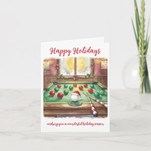 Fêtes Annuelles Cartes de Noël pour joueur de billard de vacances
