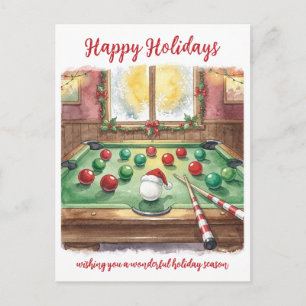 Fêtes Annuelles Cartes de Noël pour joueur de billard de vacances