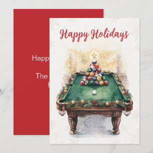 Fêtes Annuelles Cartes de Noël pour joueur de billard de vacances