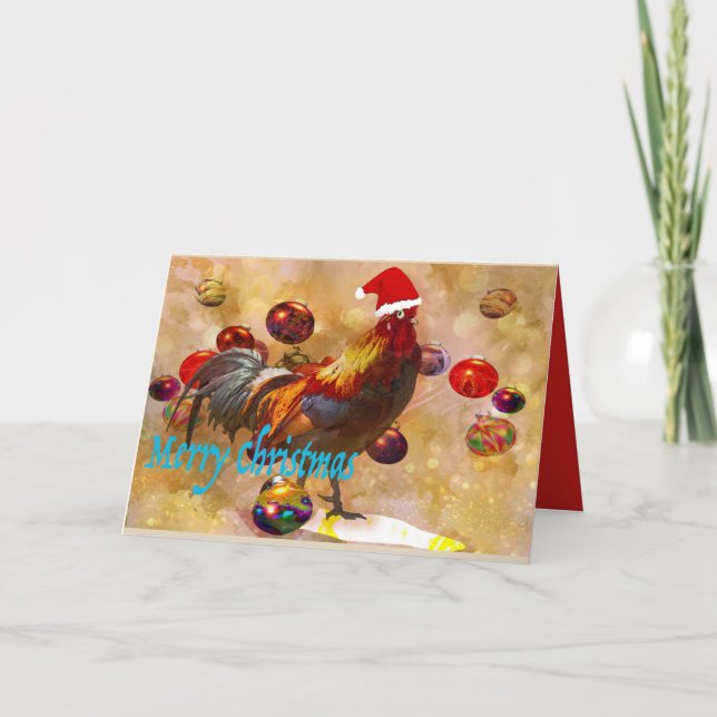 Fêtes Annuelles Cartes de Noël pour les amateurs de poulet (Devant)