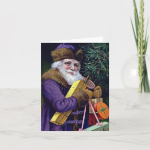 Fêtes Annuelles Cartes de Noël vintage Père Noël Cartes pour notes