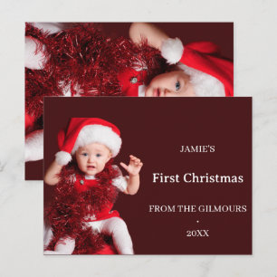 Fêtes Annuelles Cartes de premier Noël personnalisées pour bébé
