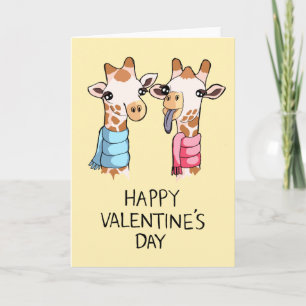 Fêtes Annuelles Cartes de Saint-Valentin pour les petites girafes