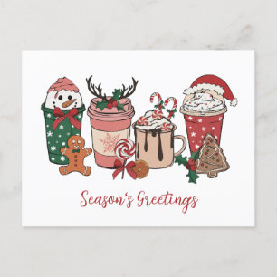 Fêtes Annuelles Cartes de vœux de Noël pour café et biscuits