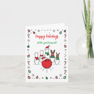 Fêtes Annuelles Cartes de vœux de Noël pour le bowling de Noël