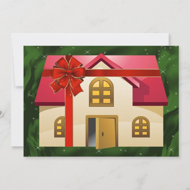 Fêtes Annuelles Cartes de vœux de vacances pour immobilier vert (Devant)