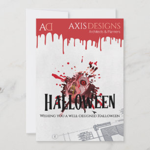 Fêtes Annuelles Cartes de vœux Halloween Zombie & Sang pour archit