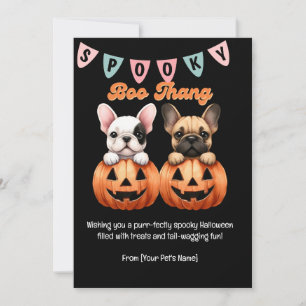 Fêtes Annuelles Cartes de vœux pour chien bouledogue français Hall