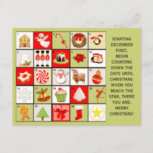 Fêtes Annuelles Cartes de vœux pour le compte à rebours de Noël