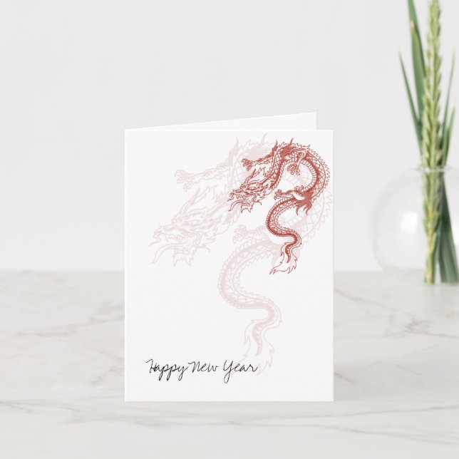 Fêtes Annuelles Cartes de voeux Red Dragon pour le Nouvel An (Devant)