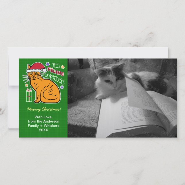 Fêtes Annuelles Cartes drôles de Noël pour chats et félins (Devant)