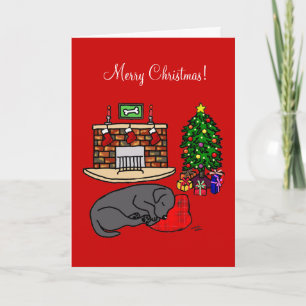 Fêtes Annuelles Cartes noires de Noël pour Retriever Labrador
