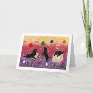 Fêtes Annuelles Cartes noires de Noël pour Retriever Labrador