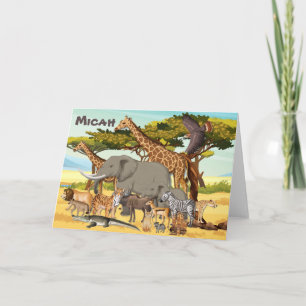 Fêtes Annuelles Cartes personnalisées pour animaux d'Afrique