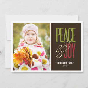 Fêtes Annuelles Cartes photos de vacances pour la paix et la joie