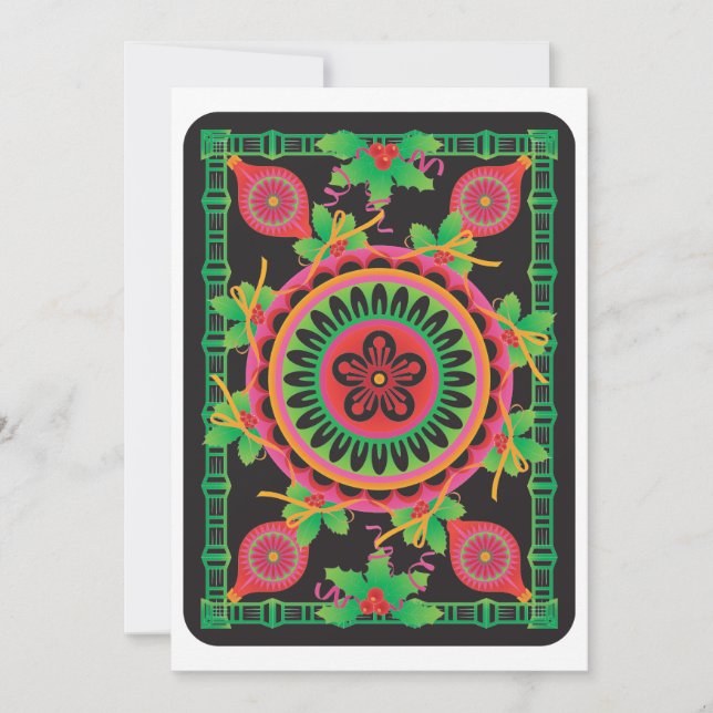 Fêtes Annuelles Cartes plates de vœux pour Mah Jongg (Devant)